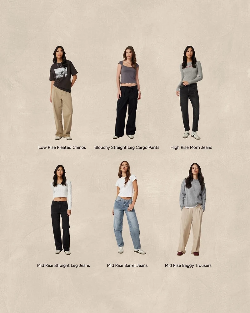 Chino plissé à taille basse