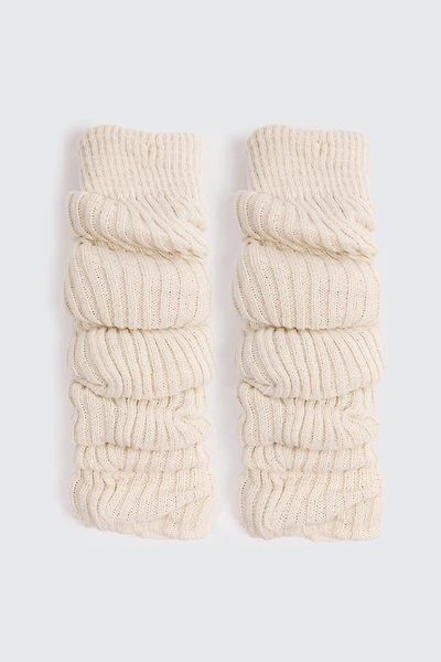 Ardene Over-the-Knee Leg Warmers in Off-White | 100% Acrylic
