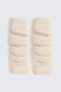 Ardene Over-the-Knee Leg Warmers in Off-White | 100% Acrylic