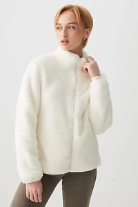 Ardene Super Soft Sherpa Jacket in Off-White | Size | Polyester