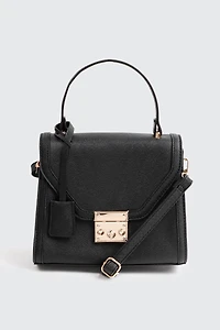 Ardene Small Structured Bag in Black | Polyester