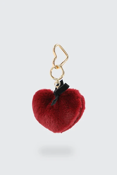 Ardene Plushie Heart Charm in Burgundy
