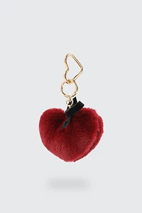 Ardene Plushie Heart Charm in Burgundy