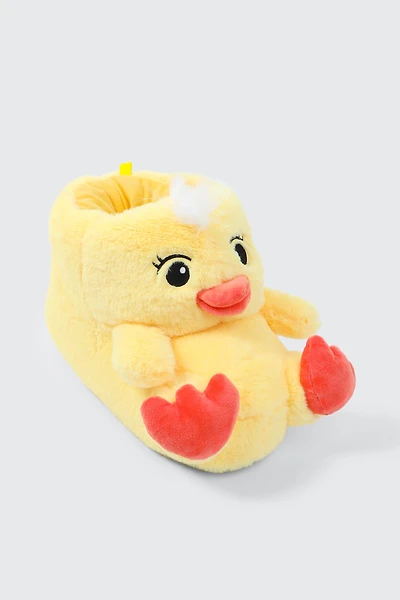 Ardene Plush Yellow Duck Slippers | Size | Eco-Conscious