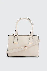 Ardene Faux Leather Structured Handbag in Beige | Faux Leather/Polyester | Eco-Conscious