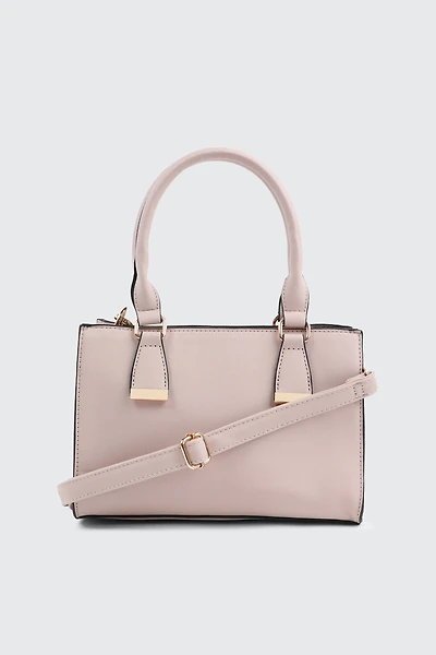 Ardene Faux Leather Structured Handbag in Light Pink | Faux Leather/Polyester | Eco-Conscious