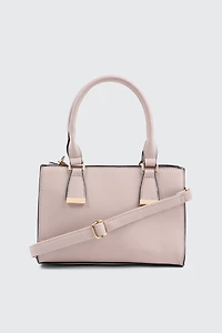 Ardene Faux Leather Structured Handbag in Light Pink | Faux Leather/Polyester | Eco-Conscious