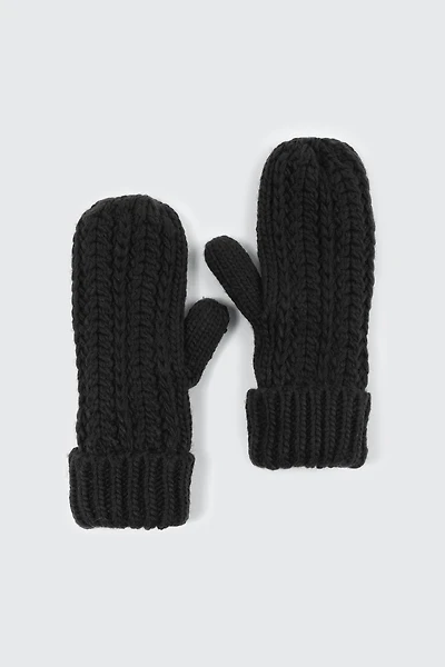 Ardene Fleece Lined Knit Mittens in | 100% Acrylic
