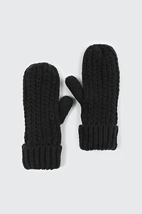 Ardene Fleece Lined Knit Mittens in | 100% Acrylic