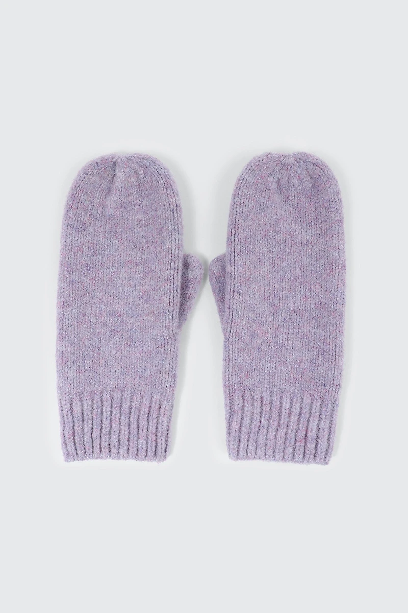 Ardene Fleece Lined Chunky Knit Mittens in | Polyester/Nylon/Elastane