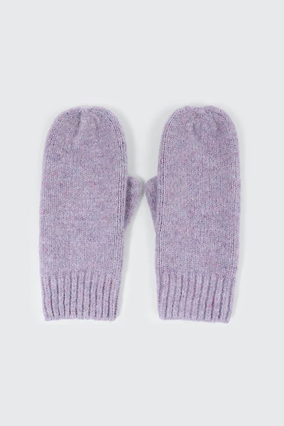 Ardene Fleece Lined Chunky Knit Mittens in | Polyester/Nylon/Elastane