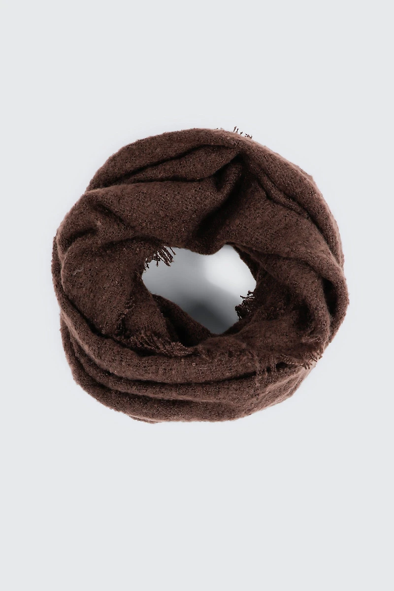 Ardene Fringed Infinity Scarf in Brown | Polyester