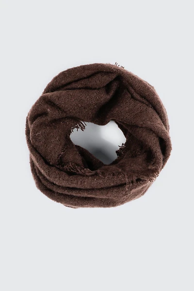 Ardene Fringed Infinity Scarf in Brown | Polyester