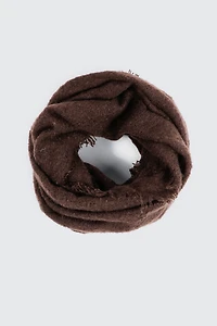 Ardene Fringed Infinity Scarf in Brown | Polyester