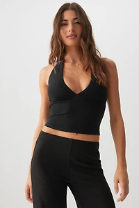 Ardene Shiny Halter Tank Top in | Size | Polyester/Elastane