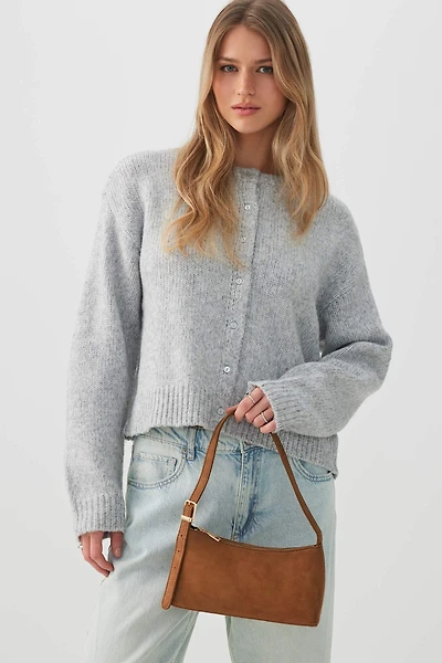 Ardene Faux Leather Shoulder Bag in Cognac | Faux Leather/Polyester