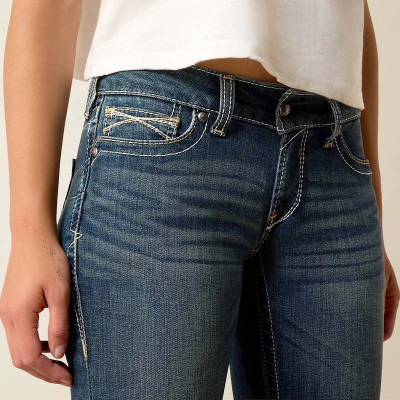 R.E.A.L. Mid Rise Stretch Whipstitch Boot Cut Jean