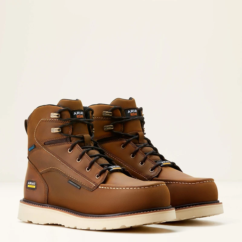Rebar Wedge Moc Toe 6" Waterproof Composite Work Boot