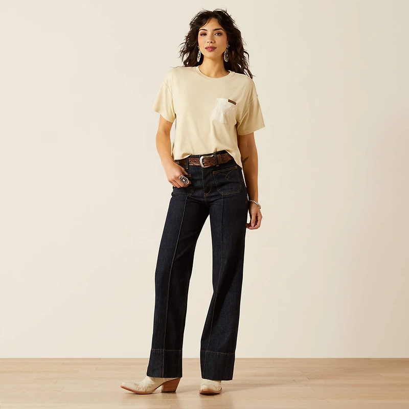 Ultra High Rise Tomboy Western Utility Wide Leg Jean