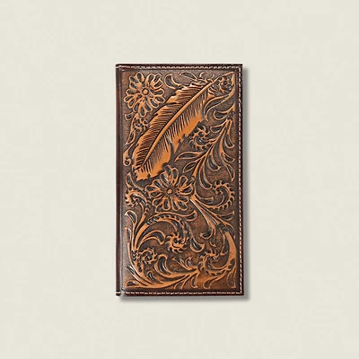 Tooled Feather Rodeo Wallet
