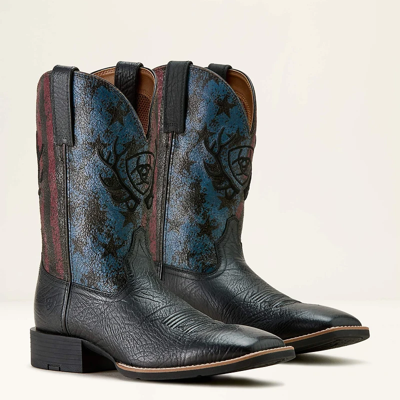 Sport Liberty Antler Wide Square Toe Cowboy Boot