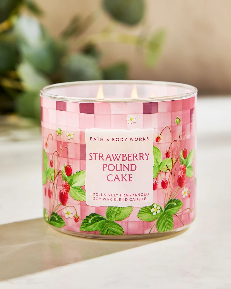 Strawberry Pound Cake 3-Wick Candle