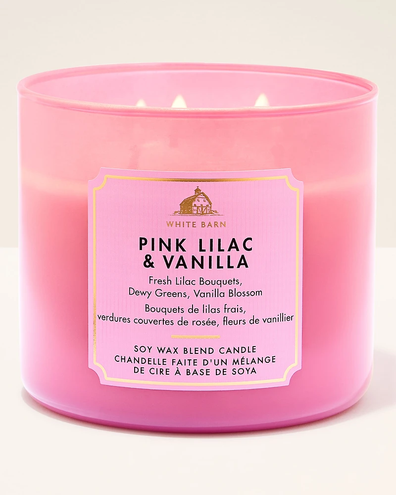 Pink Lilac & Vanilla 3-Wick Candle