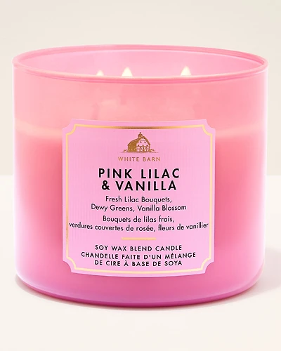 Pink Lilac & Vanilla 3-Wick Candle