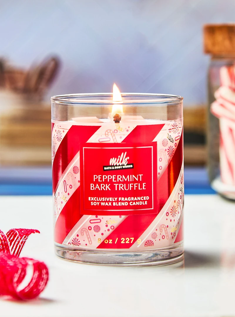 Peppermint Bark Truffle Single Wick Candle