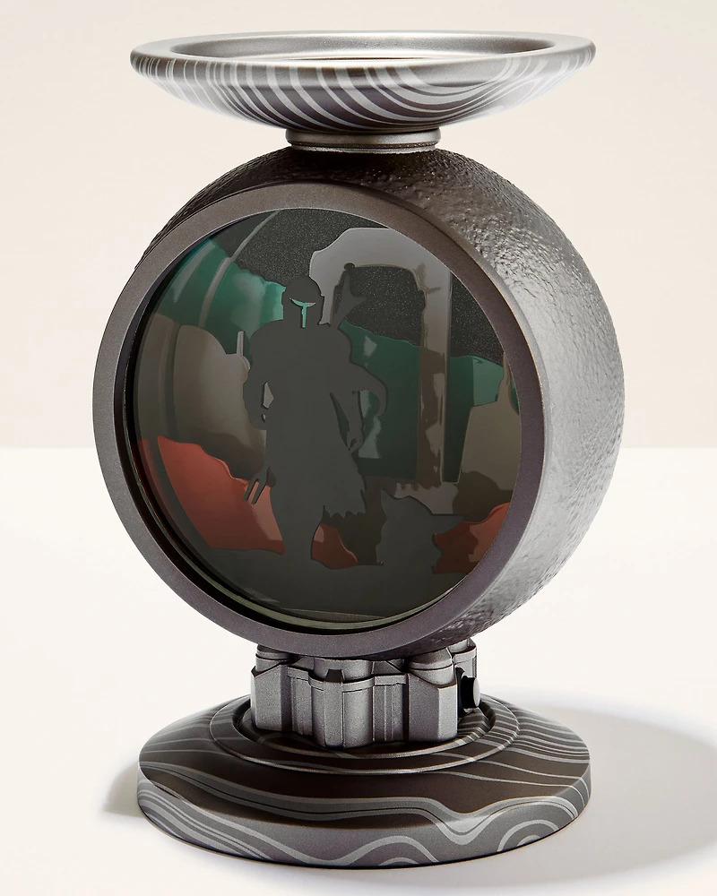 The Mandalorian Light-Up Pedestal 3-Wick Candle Holder