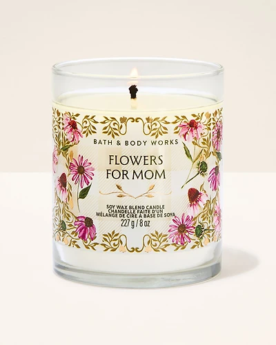 Flowers For Mom Single Wick Candle