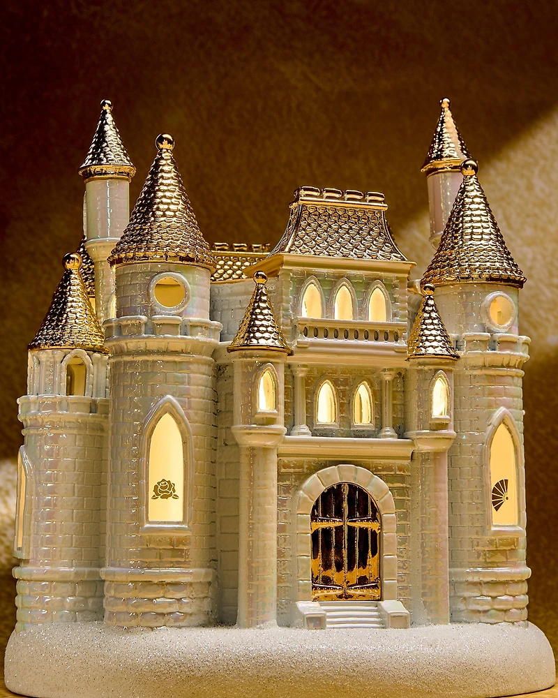 Disney Princess Light-up Castle Pedestal 3-Wick Candle Holder