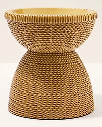 Woven Pedestal 3-Wick Candle Holder