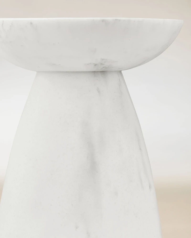 Marble Pedestal 3-Wick Candle Holder