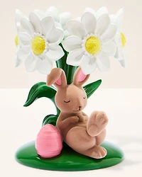 Bunny Bouquet Pedestal 3-Wick Candle Holder