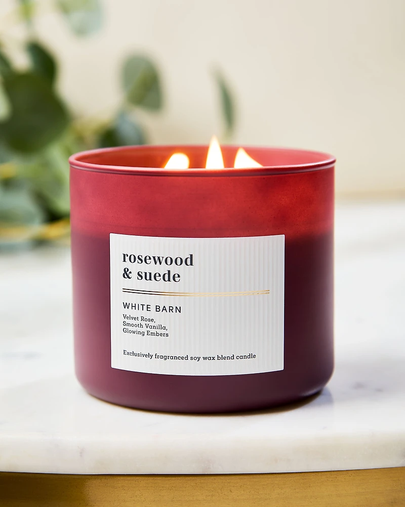 Rosewood & Suede 3-Wick Candle
