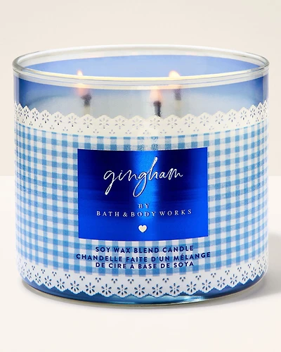 Gingham 3-Wick Candle