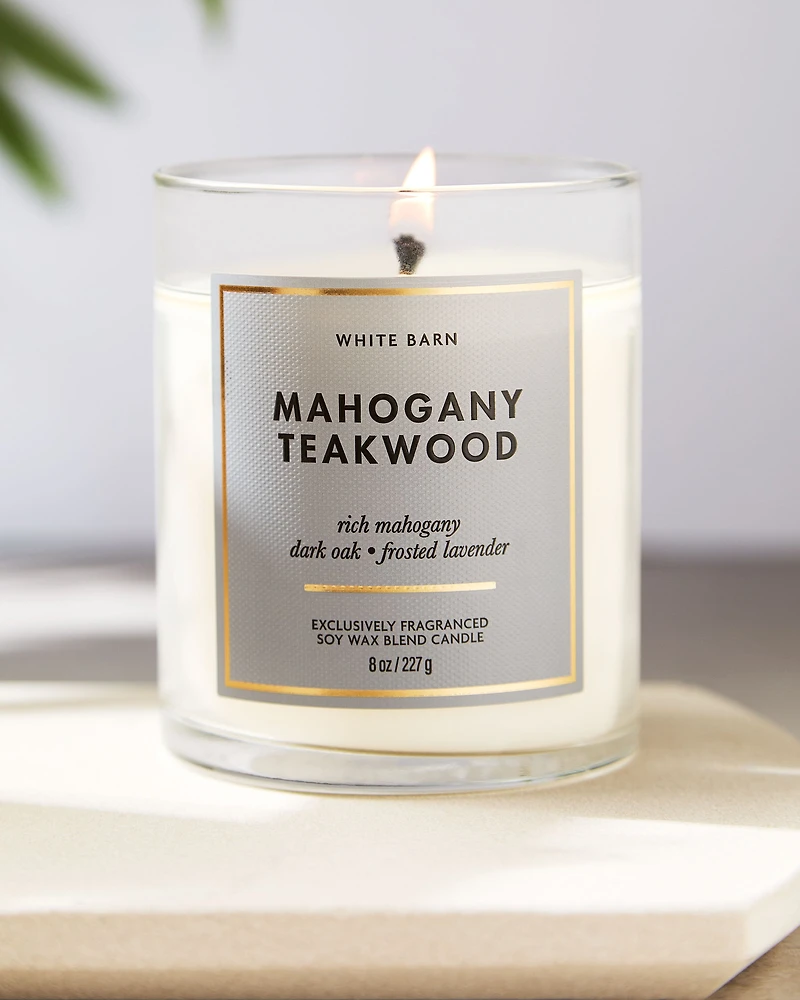 Mahogany Teakwood Single Wick Candle
