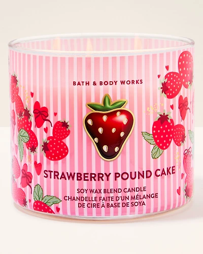 Strawberry Pound Cake 3-Wick Candle