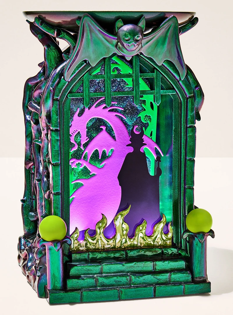 Maleficent Shadowbox Pedestal 3-Wick Candle Holder