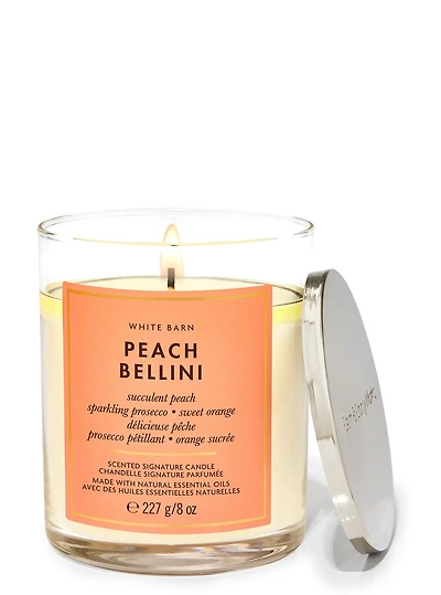Peach Bellini Signature Single Wick Candle