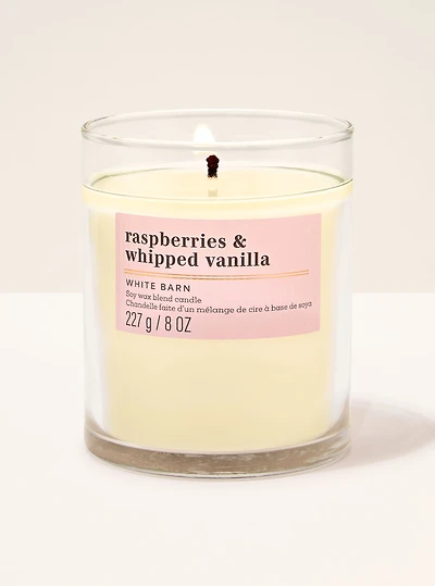 Raspberries & Whipped Vanilla Single Wick Candle
