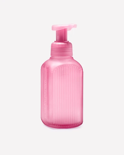Mauve Ribbed Glass Gentle & Clean Foaming Hand Soap Dispenser