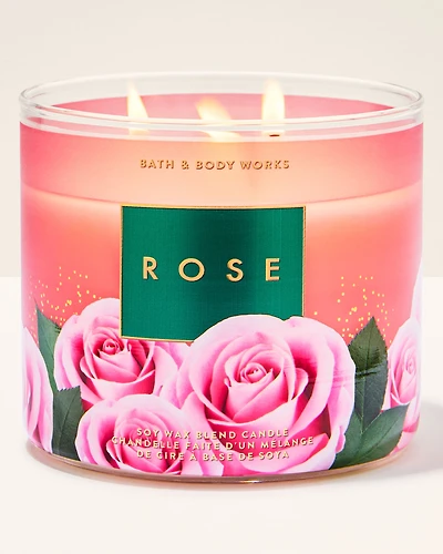 Rose 3-Wick Candle
