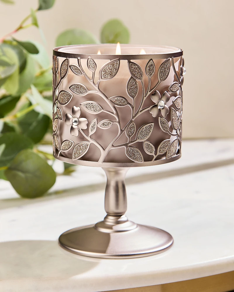 Dogwood Pedestal 3-Wick Candle Holder