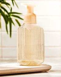 Cream Vertical Lines Gentle & Clean Foaming Hand Soap Dispenser