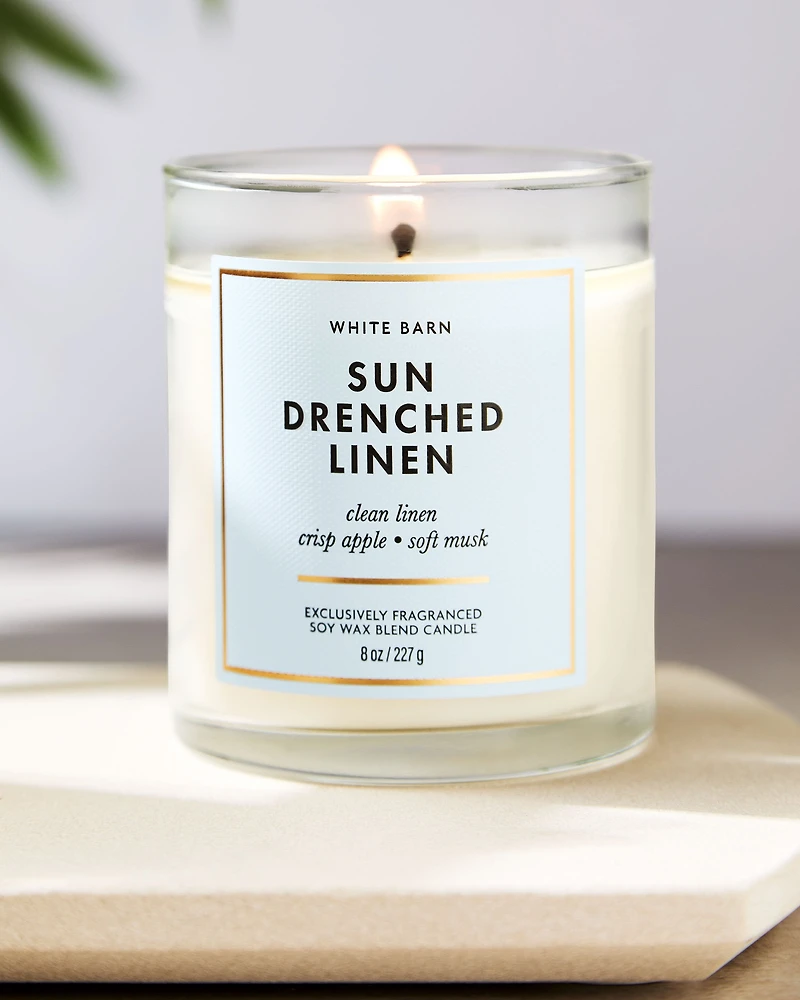 Sun Drenched Linen Single Wick Candle