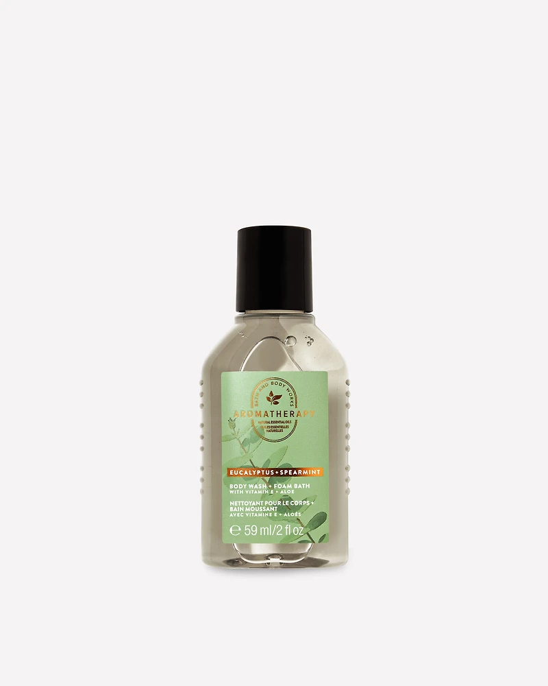 Eucalyptus Spearmint Travel Size Body Wash and Foam Bath