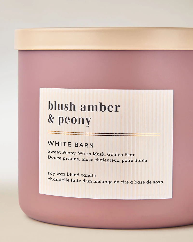Blush Amber & Peony 3-Wick Candle