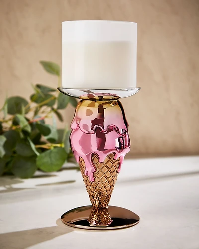 Double-Scoop Cone Pedestal 3-Wick Candle Holder